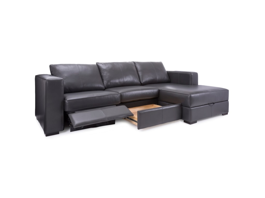 Decor-Rest 2900 Contemporary Customizable Reclining Sofa with Chaise